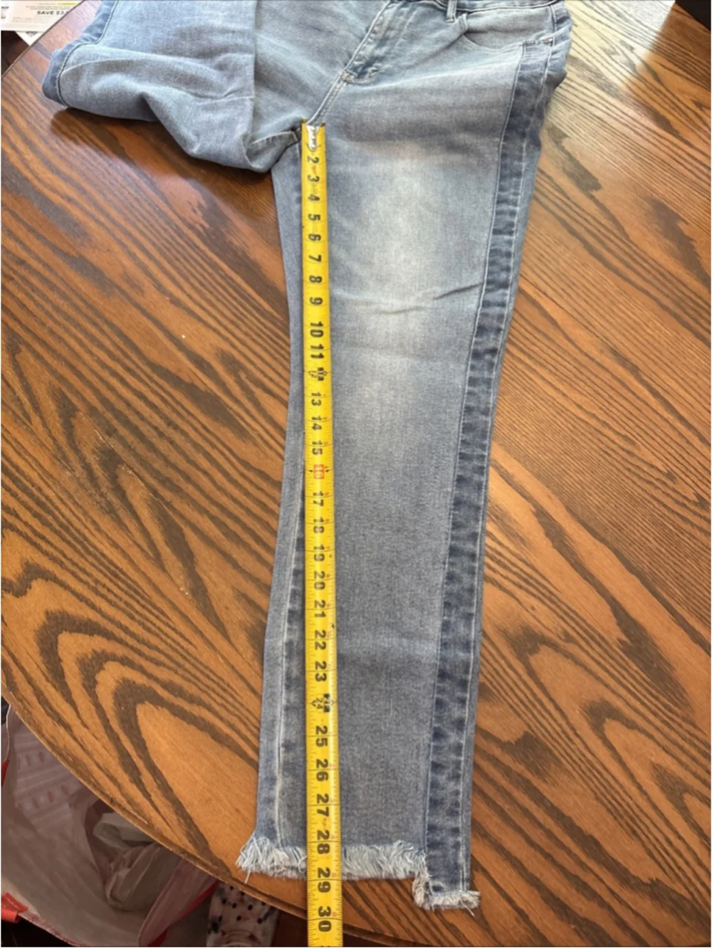 Judy Blue JB88536 High Rise Slim Jeans Medium Wash Side Panel Raw Hem 11/30